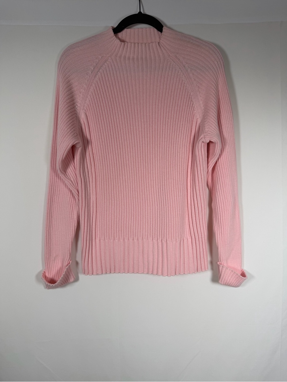 Vintage Light Pink Ribbed Turtleneck Sweater - Dainty, Feminine, Preppy, coastal